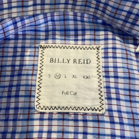 Billy Reid Men L/S Shirt Blue/White/Red Medium - Picture 4 of 8